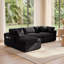 Ensemble de canapé modulaire en nuage compressé Chenille, canapé modulaire 3 pièces avec coin + milieu + chaise, aucun assemblage requis-582743760