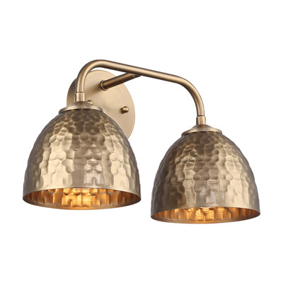 Lesniak 2-Light Bath Vanity in Modern Brass