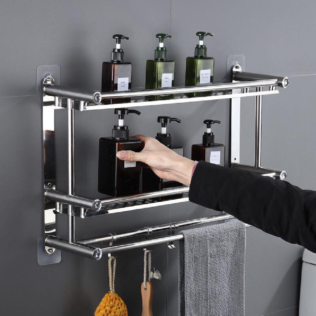 Rebrilliant Lotje Tension Pole Stainless Steel Shower Caddy
