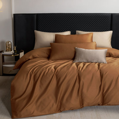 MooMee Duvet Cover Set Silky Sateen Look Luxury Sheen 100% Long-Staple Cotton 600TC 