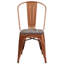 Chaise empilable en métal avec siège en bois Kewaunee-305070524