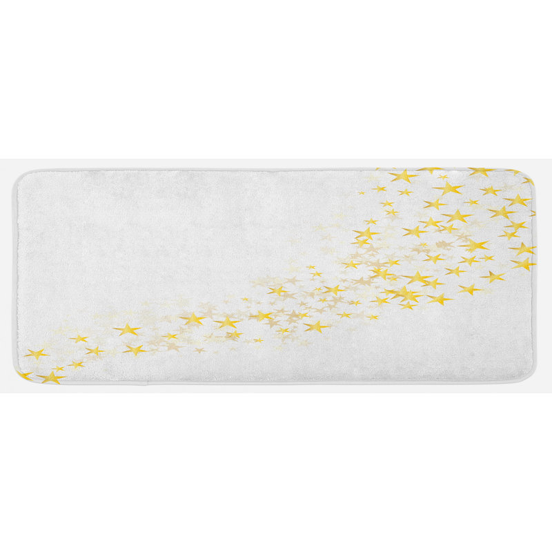 Tapis de cuisine jaune et jaune sur fond blanc