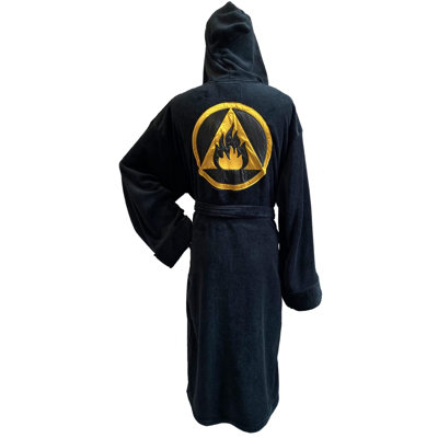 Fleece Mid-Calf Bathrobe with Pockets and Hood