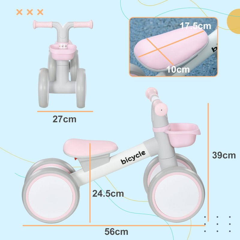 HOMCOM Push/Pull Ride On, Pink