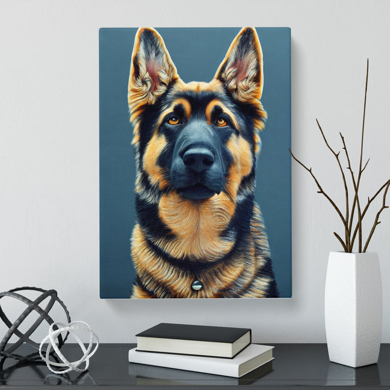 German Shepherd Portrait Vol.4 - Wrapped Canvas, 50cm H x 35cm W x 3cm D