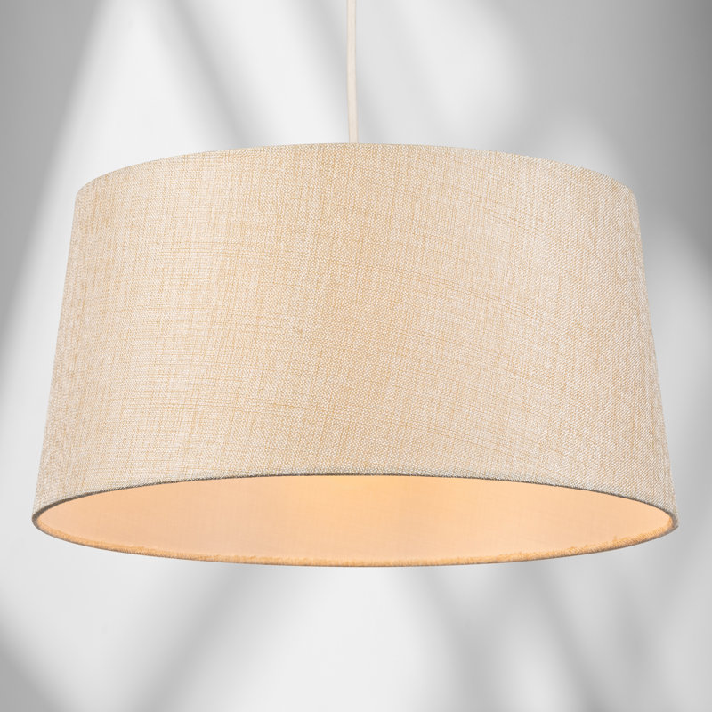 20.5cm H Polyester Drum Pendant Shade ( Spider ) in Beige