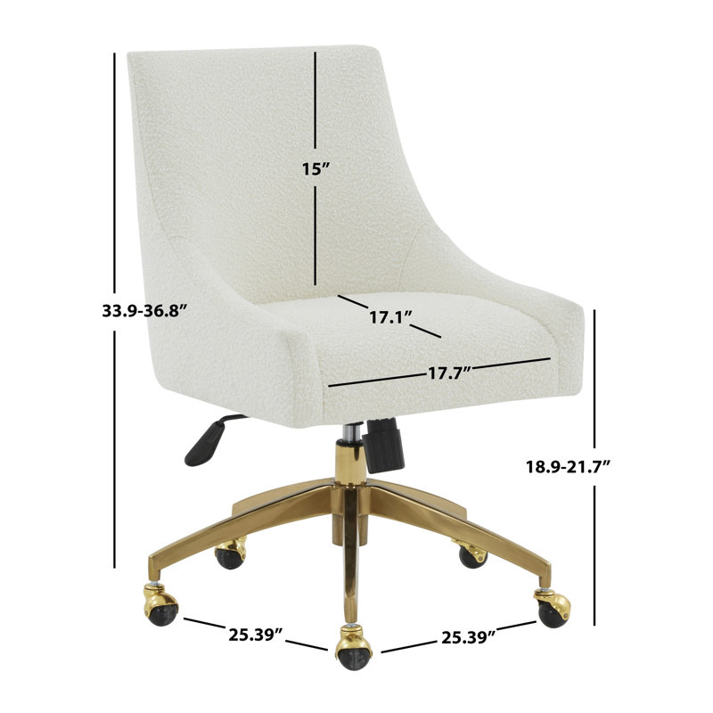 Chaise de travail Orna, Doré, Ivoire / boucle dorée