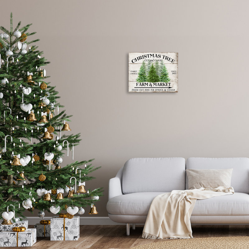 «Farm & Market Christmas», art mural sur toile par Creatif Belle, H 16 po x l 20 po