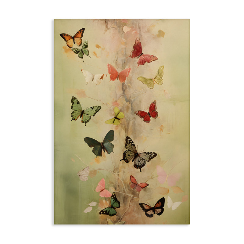 "Fluttering Butterfly Array", art mural par Petal Prints Design, H 45 po x l 30 po