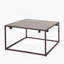 Table basse moderne et industrielle, gris et bronze