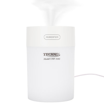 Techko Portable Cool-Mist Ultrasonic Tabletop 600ml Humidifier w/ LED Night Light