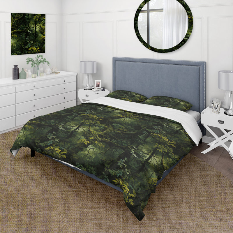 Ensemble de housse de couette Woodland Camo Forest Retreat - Camouflage, Housse de couette pour grand lit et 2 taies décor
