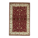 Hand-Knotted High-Quality Red and Ivory Area Rug