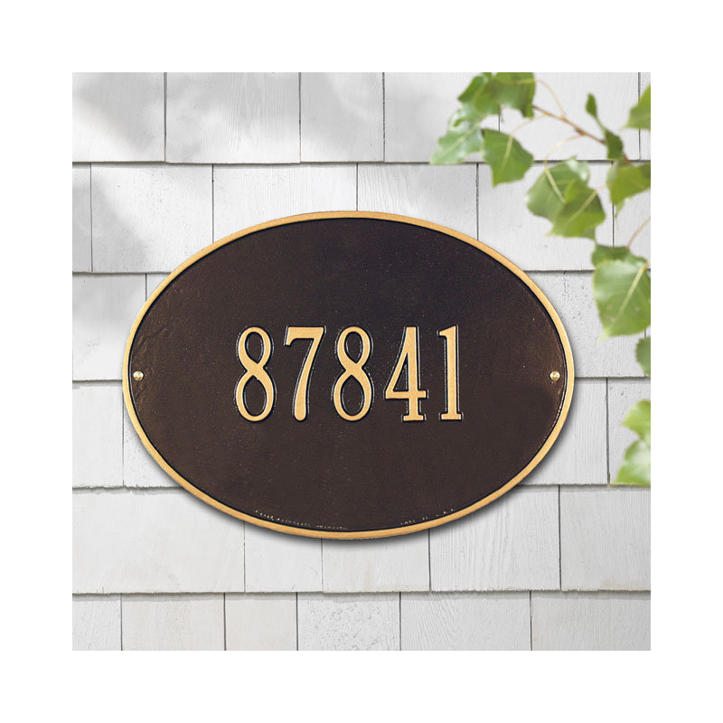 Hawthorne 1-Line Wall Address Plaque, Yes, Antique Copper