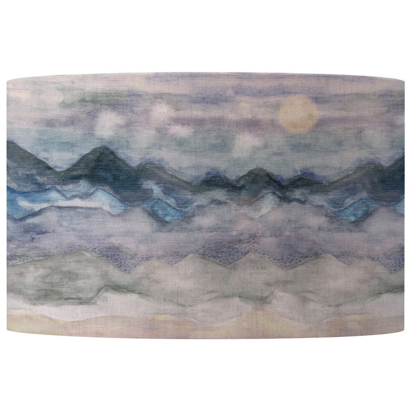 29cm H Cotton Round Lamp Shade ( No Direct Attachment Method ) in Blue