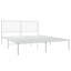 Metal Bed Frame with Headboard White 150x200 cm-1306885952