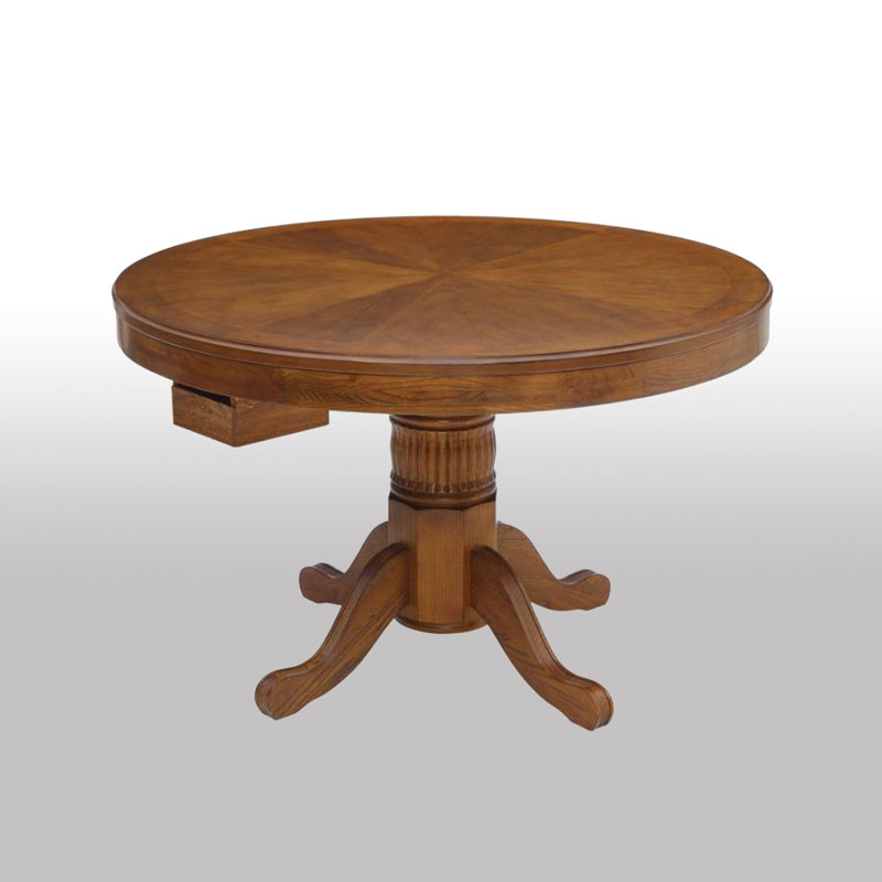 Table ronde de salle à manger et de billard poker ambre