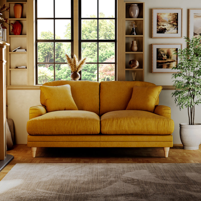 Adaku 2 Seater Sofa, Sunburst, Country Oak