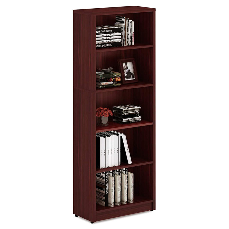 Meydan Standard Bookcase, Mahogany, (4 Shelves) 55.9” H x 24.5” W x 12” D