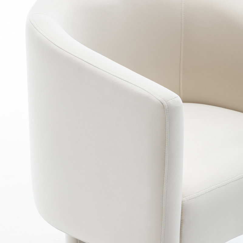 Fauteuil demi-tonneau en velours, Beige