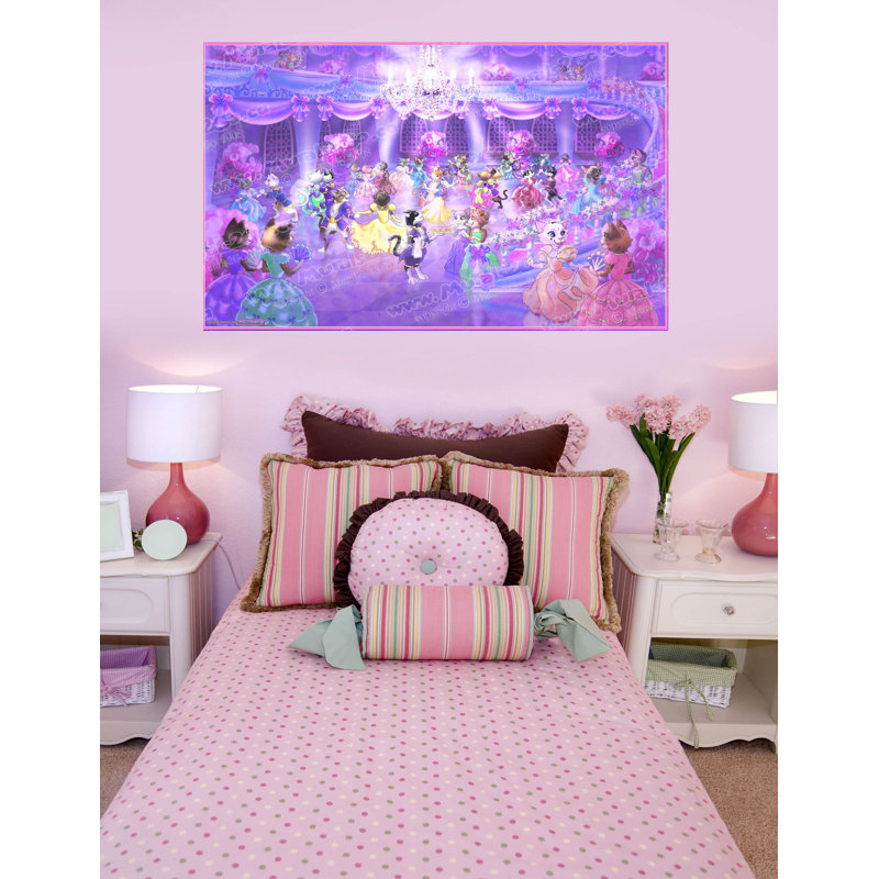 Adhésif décoratif princesse chats, H 44,5 po x l 72 po