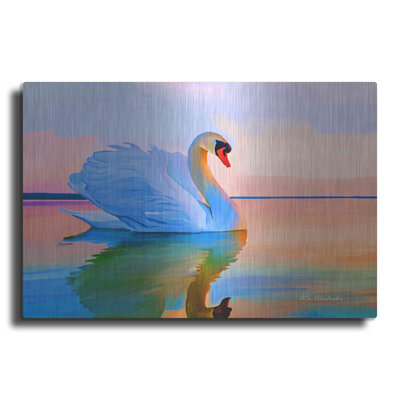 Cygne blanc par Ata Alishahi - impression sans cadre sur métal