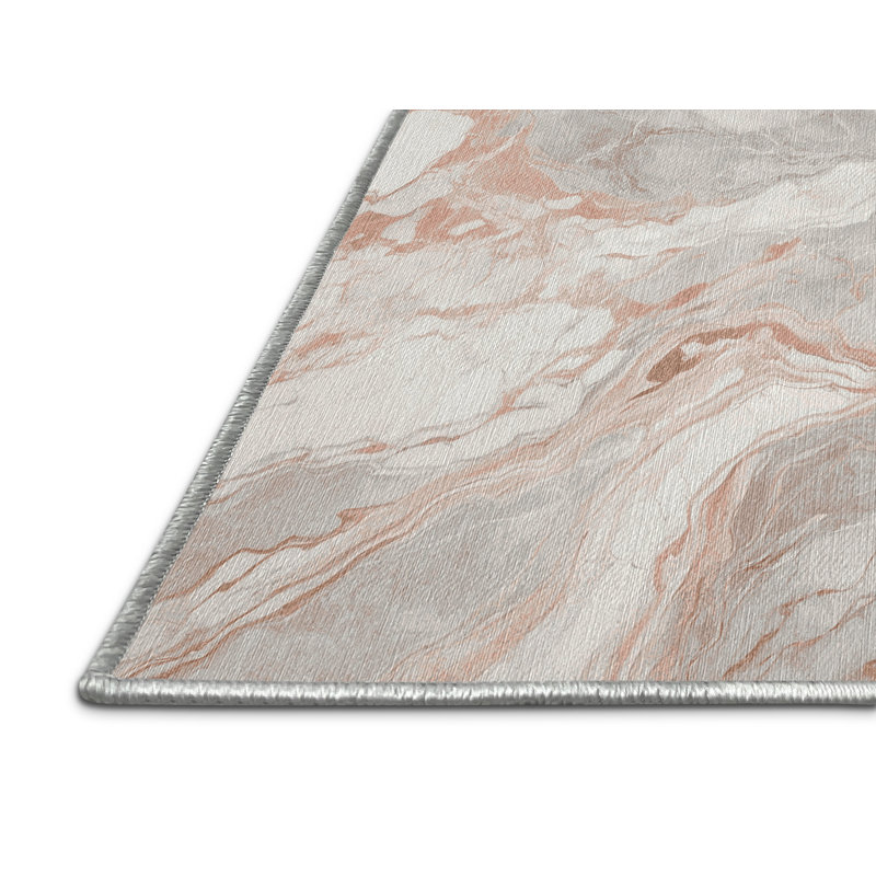 Tapis beige lavable à la machine, Rectangle 6 pi x 9 pi