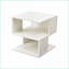 Bibliothèque, rangement minimaliste moderne à 2 niveaux | Crème / blanc | Bois d'ingénierie