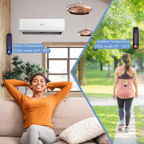 Premium Levella 9,000 BTU Smart Split Air Conditioner with Heater and Remote