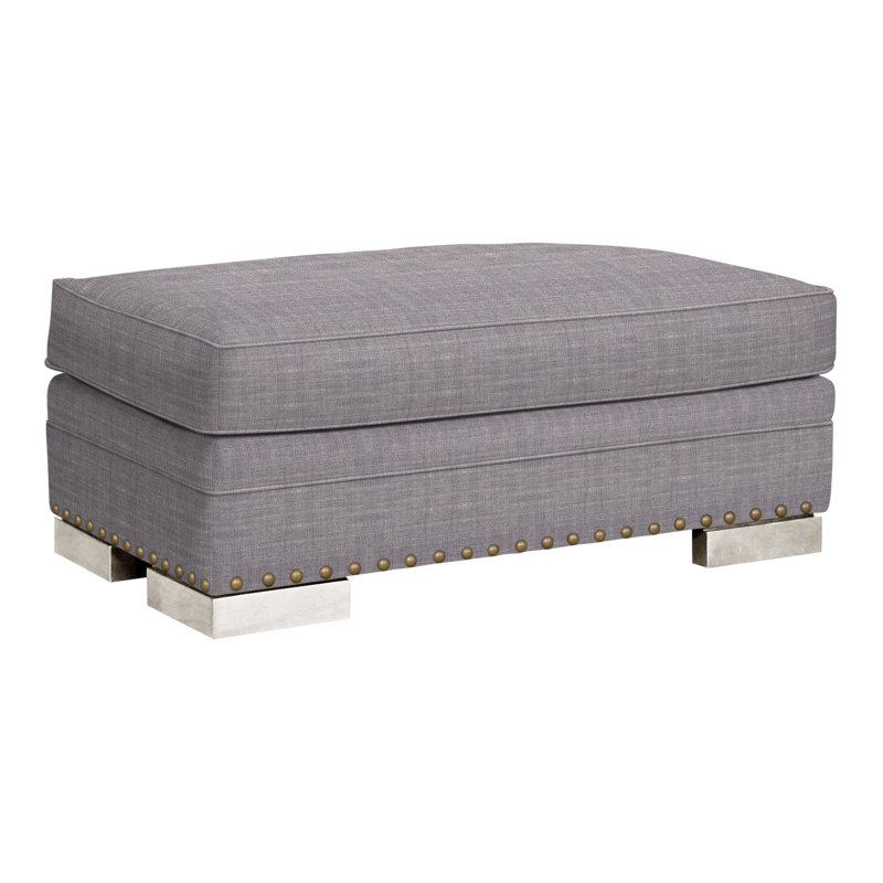 Riverside Ottoman, No, Nomad Slate Crypton® Chenille, Casa Blanca