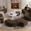 Repose-pieds rembourré arrondi en velours (ensemble de 2)-129854387