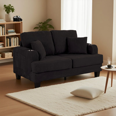 61 Inch Coole Loveseat With 2 Cup Holders And 2 Pillows, Modern Coole For Living Room by Latitude Run