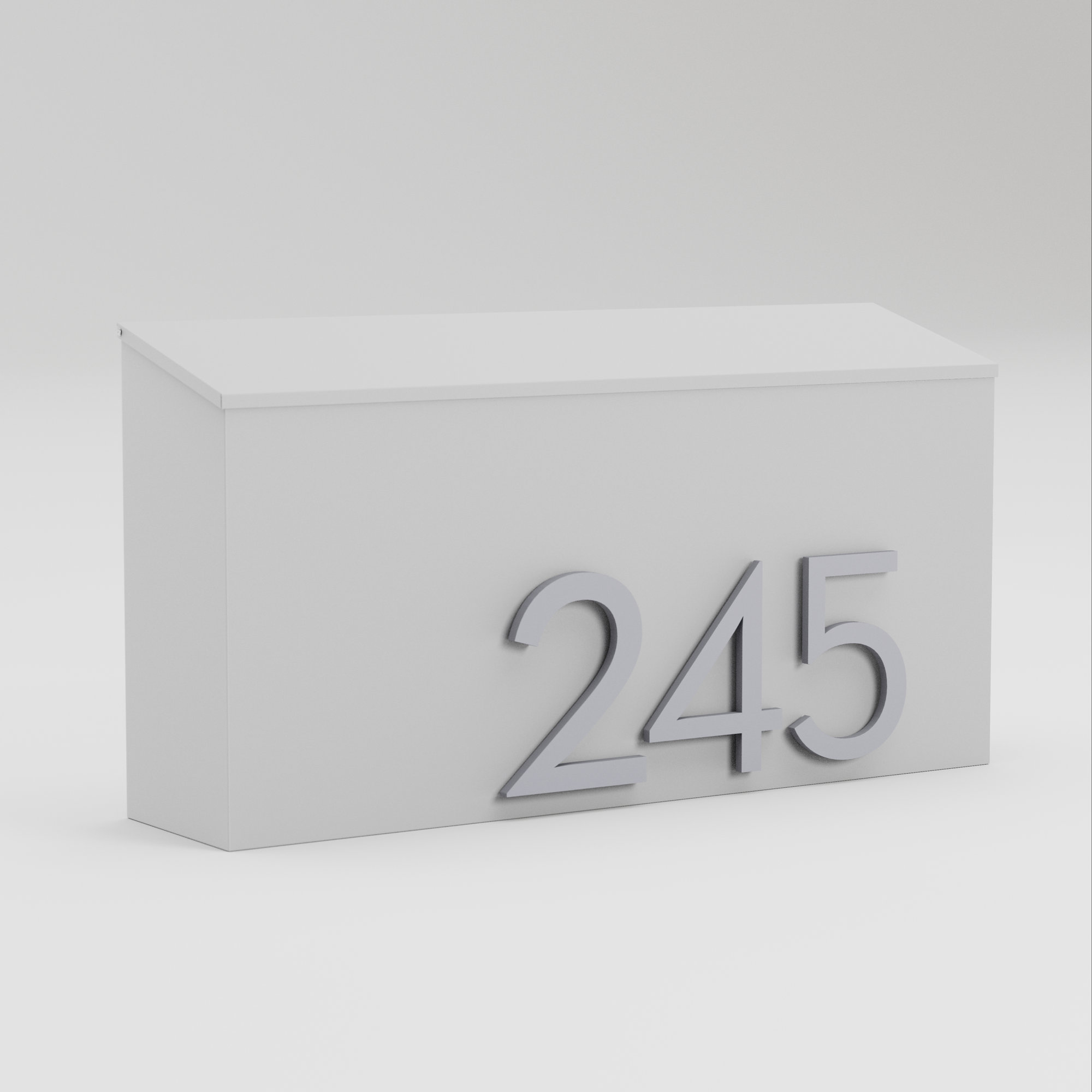 The OG Wall Mounted Steel Mailbox, White, Silver, Yes