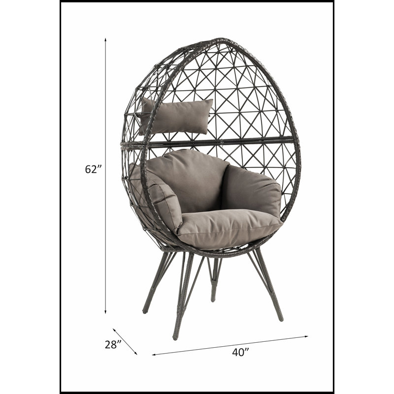 Chaise longue en osier et tissu Aeven