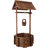 Rustic Wooden Wishing Well Planter with Hanging Bucket-1196693200