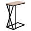 Table d'appoint moderne en taupe foncé et plateau rectangulaire en métal avec détails