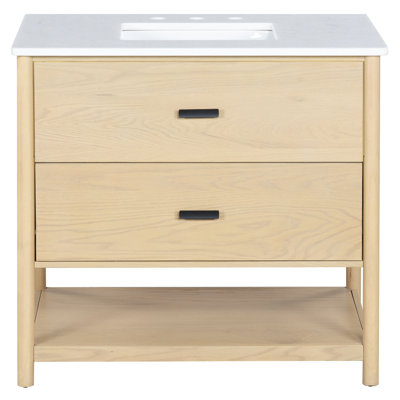 Kaplan 36" Genuine Marble Single Bathroom Vanity