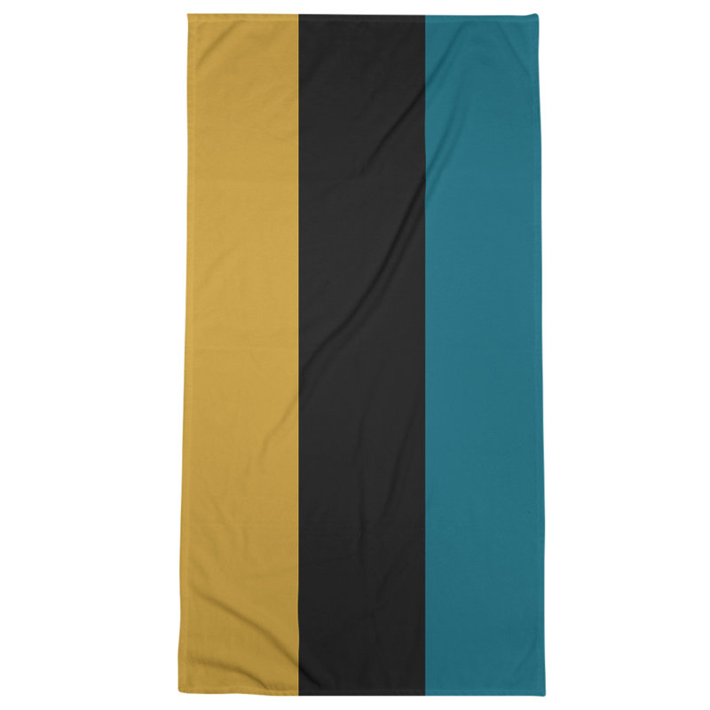Bath Towel, Light Khaki/Granite Black/Blue