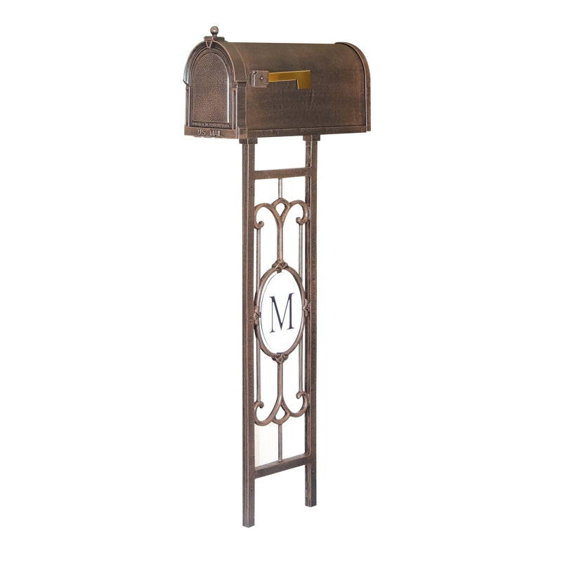 Boîte aux lettres avec poteau inclus trottoir Berkshire, Cuivre