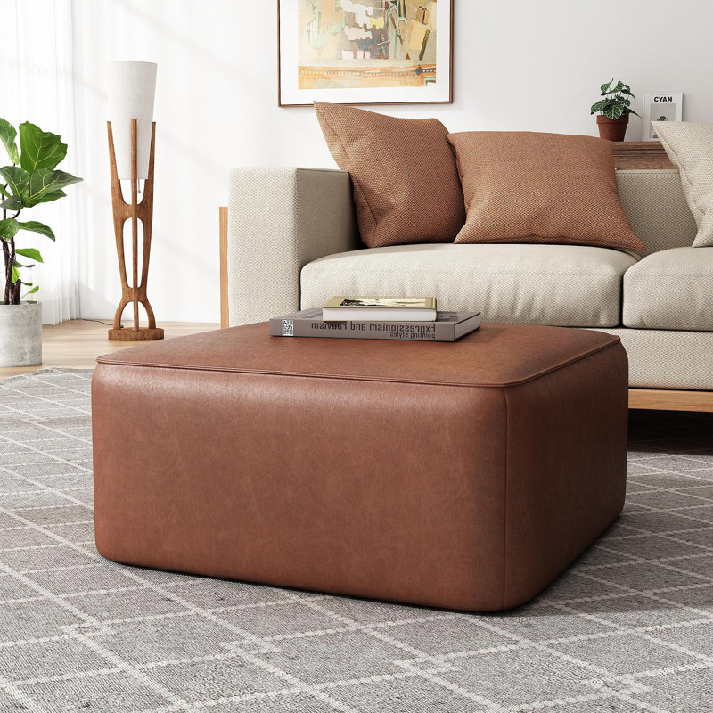 Isabella PU OTTOMAN, Brun clair