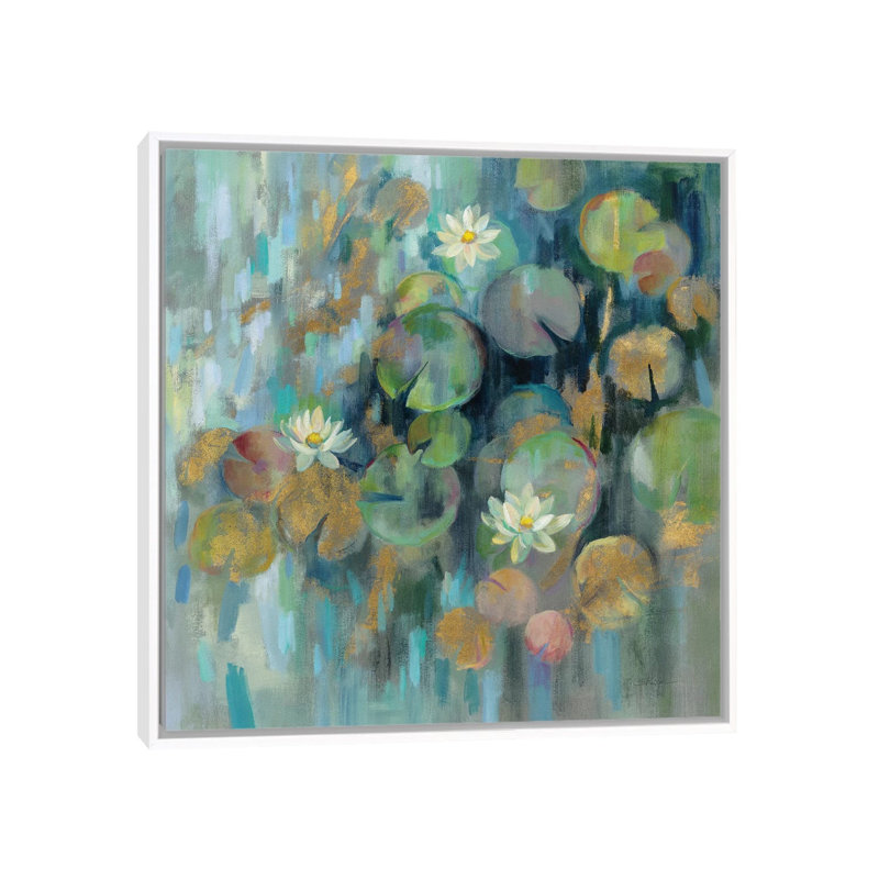 «Magic Lily Pond» par Silvia Vassileva - reproduction d'art, H 37 po x l 37 po x P 1,5 po, Toile blanche encadrée