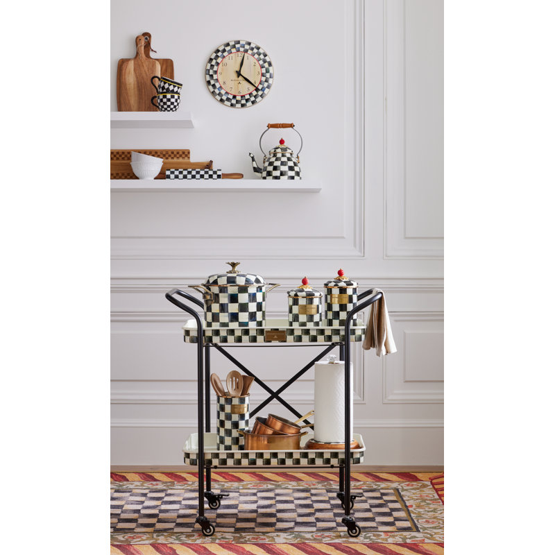 Courtly Check® Red/Gold Washable Rug, Rectangle 5' x 7'6"