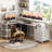 Kaedence L-Shaped Iron Writing Desk with Built-In Electrical Outlet-579338258-579338268