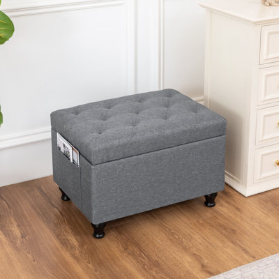 24 Inches Upholstered Storage Ottoman