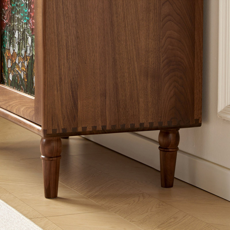 Commode décorative en bois massif de style rétro, 41.33" H x 33.46" W x 15.74" D