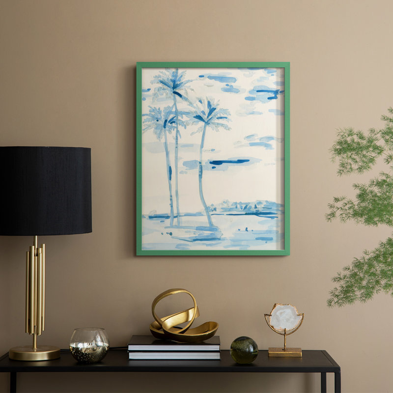 «Coconut Grove II», reproduction encadrée - bois massif, Vert, H 11 po x l 9 po