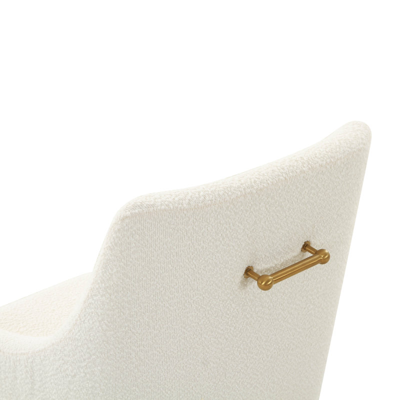 47cm H Boucle Upholstered Side Chair in Cream