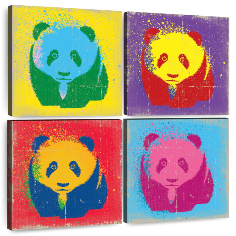 Brampt Paint Splash Pandas, H 57 po x l 57 po
