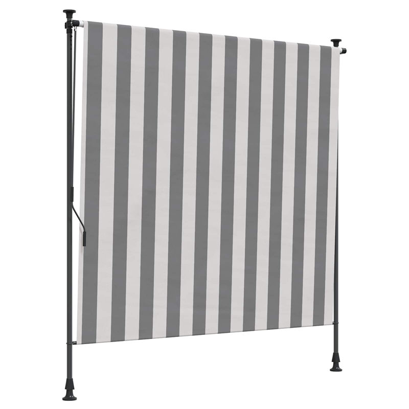 VidaXL Retractable, 120cm W x 270cm D, White/Anthracite Striped