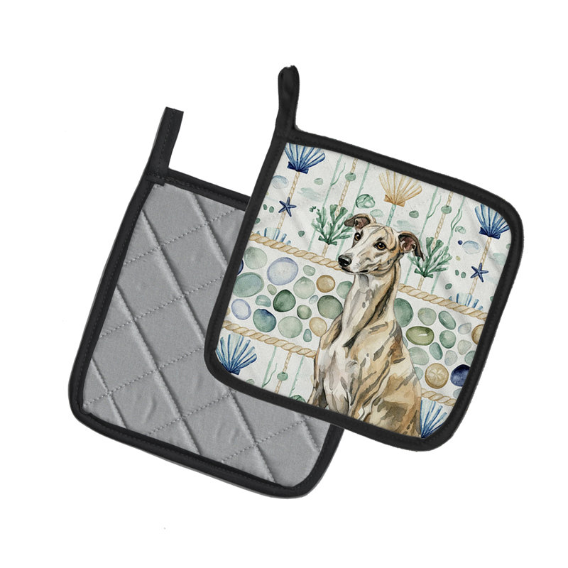 Paire de poignées en verre Brindle Whippet